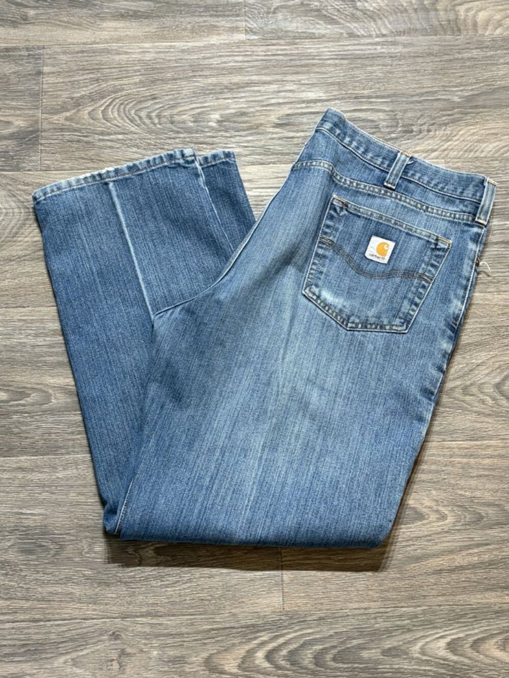Carhartt Jeans Mens 42x32 Blue Relaxed Fit Denim B23 PRW Y2K Workwear Distressed